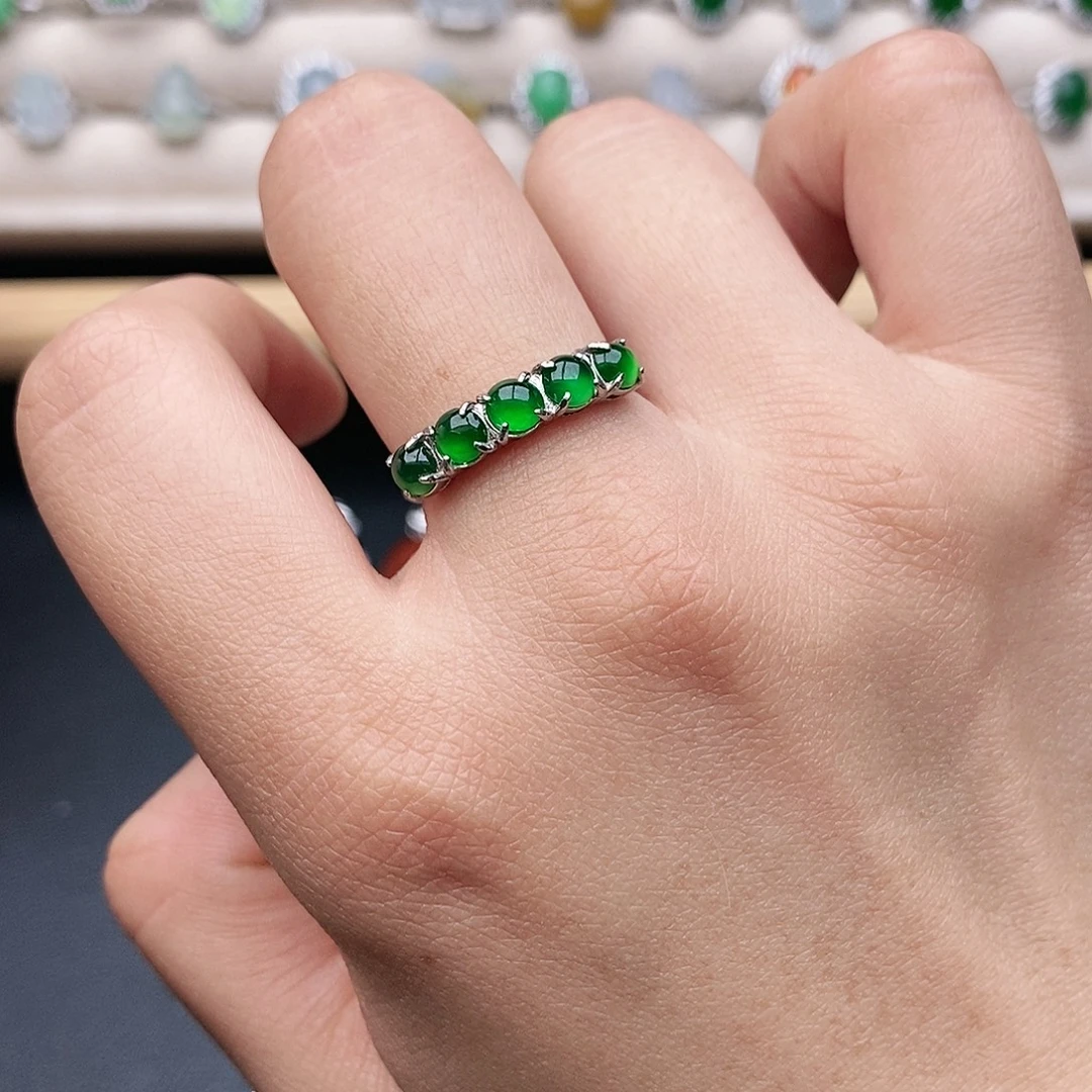 翡翠银S925镶嵌戒指