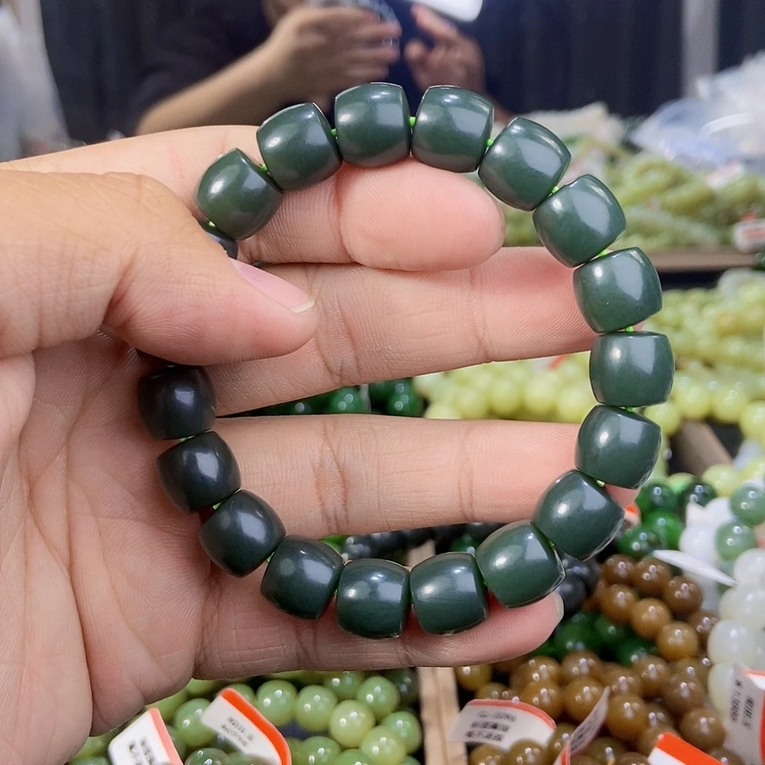 和田玉未镶嵌手串天然卡12且末料且末蓝多样性拍一发一