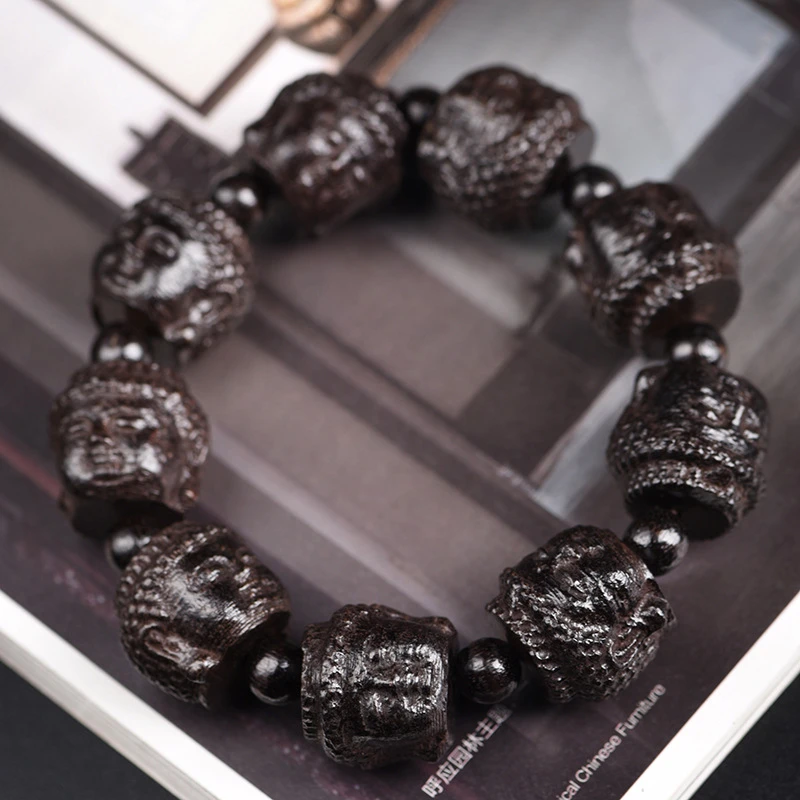 黑檀万佛归宗20mm手串文玩精雕