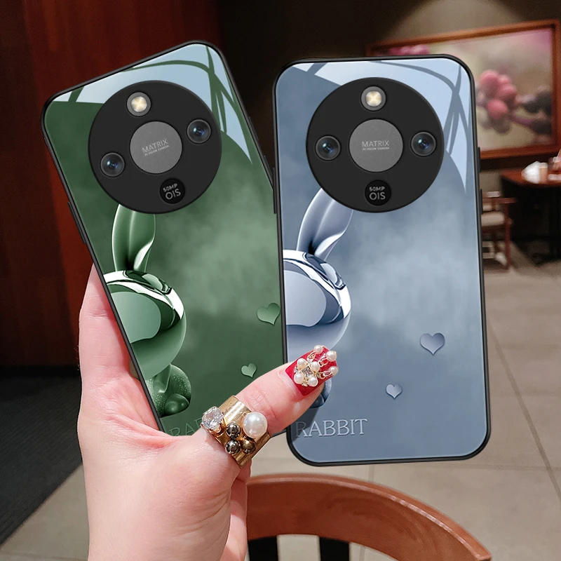 质感小兔适用荣耀X70手机壳HONORX70个性男士保护壳高级女款镜面
