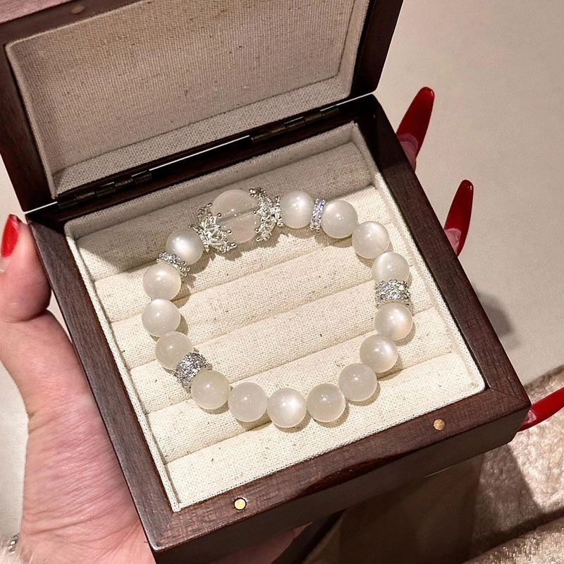 铜合金手链 清冷感白月光温柔风白色手串时尚感百搭夏日限定女款