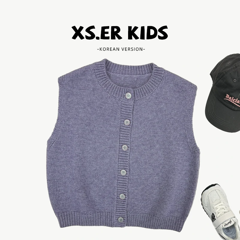 【小首尔】现货-qc5男童简约韩系针织马甲秋季时尚百搭上衣HBB5919