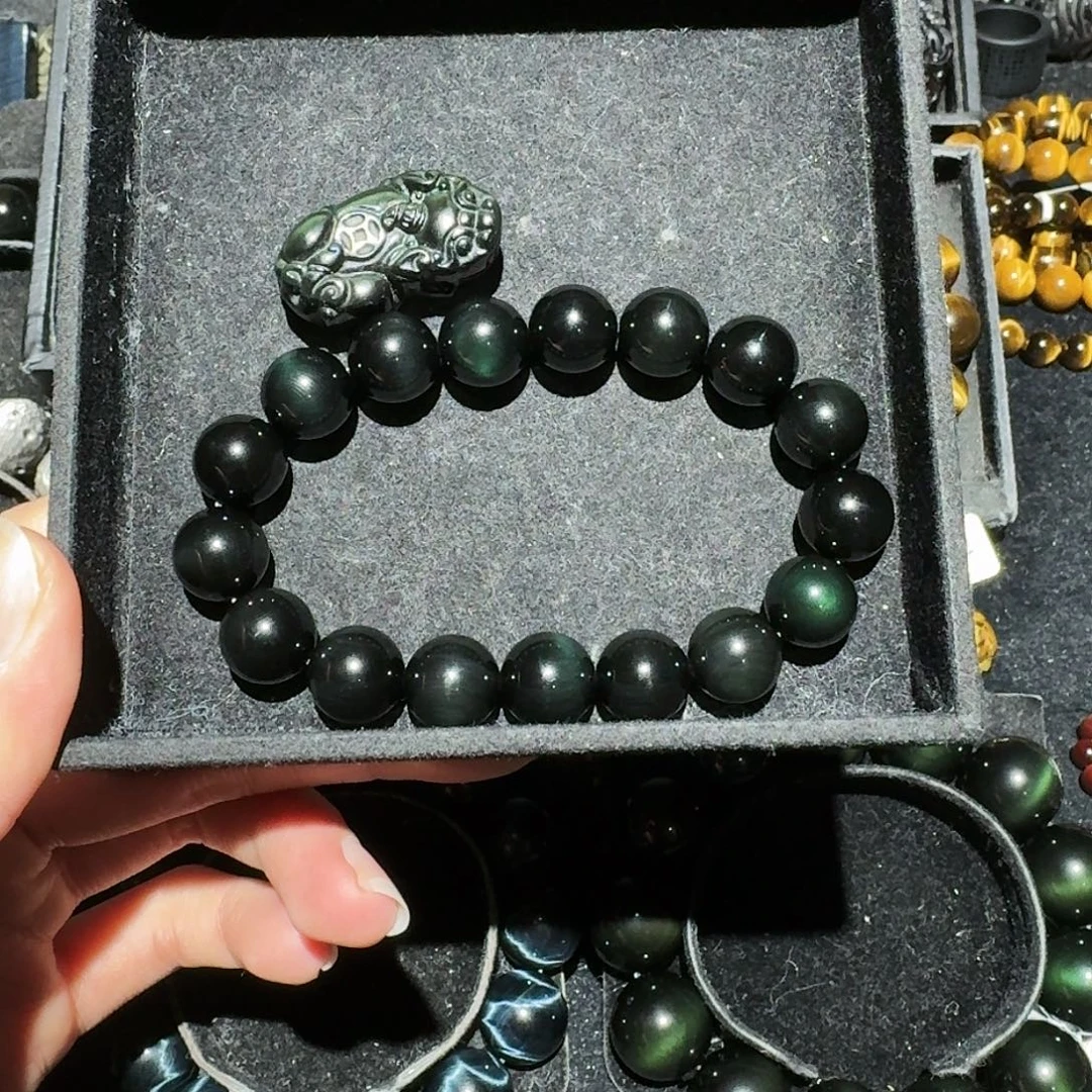 遠***在黑曜岩未镶嵌手链