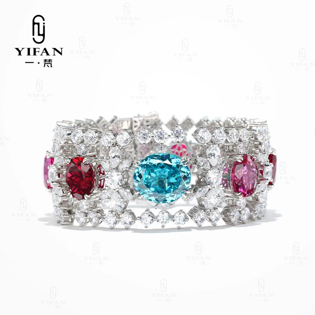 925银合成锆石手链 一梵  4065-设计师款莫奈花园轻奢满钻时尚手