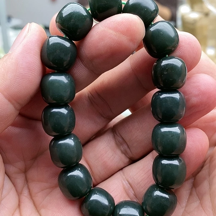 【闪购商品】未镶嵌手链和田玉14且末蓝