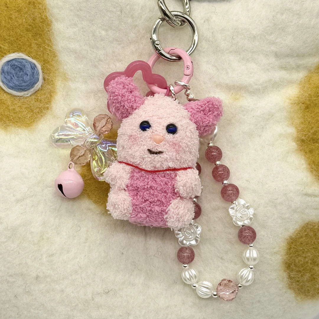 柒小七皮杰猪手工编织娃娃吊饰配饰成品