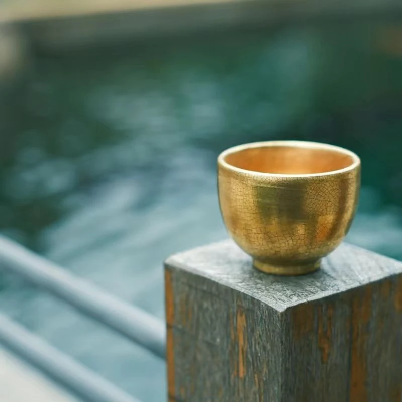 【梵山堂】小金圆杯（W0593）鎏金罗汉杯