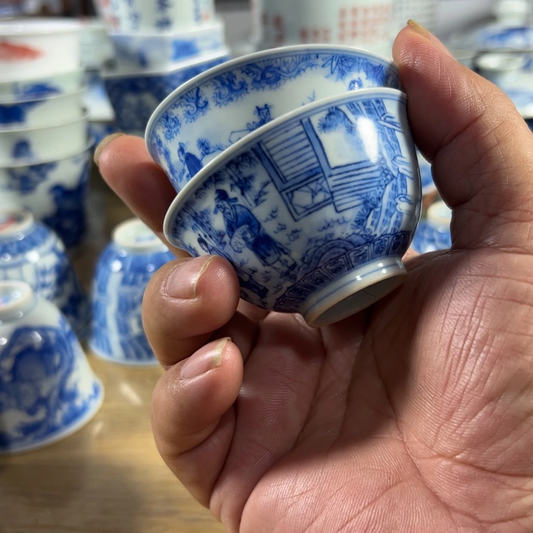 青花瓷器茶杯系列茶杯