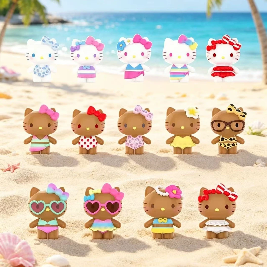 三丽鸥HelloKitty泳衣派对萌粒盲袋可爱潮玩摆件