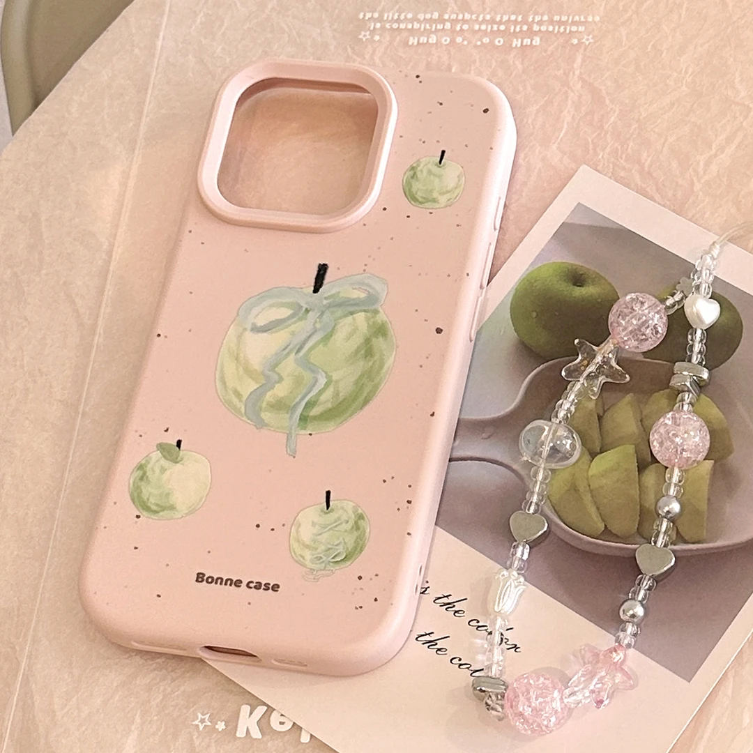 油画青17手机壳iphone15promax挂绳14硅胶13软11甜美清新16软