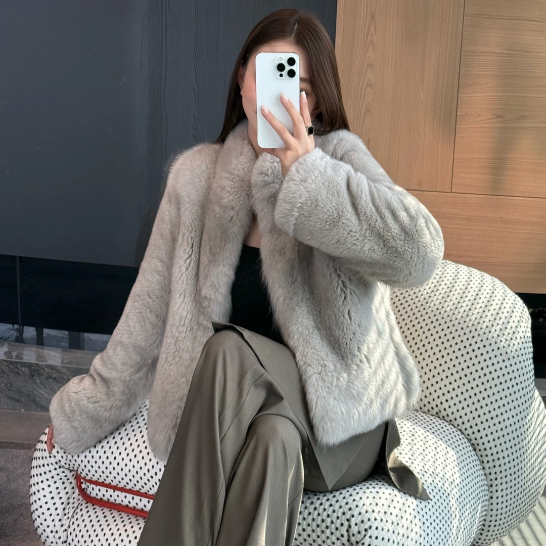 SINGXING 月下柔光 芬兰进口贝贝小奶狐狸毛外套