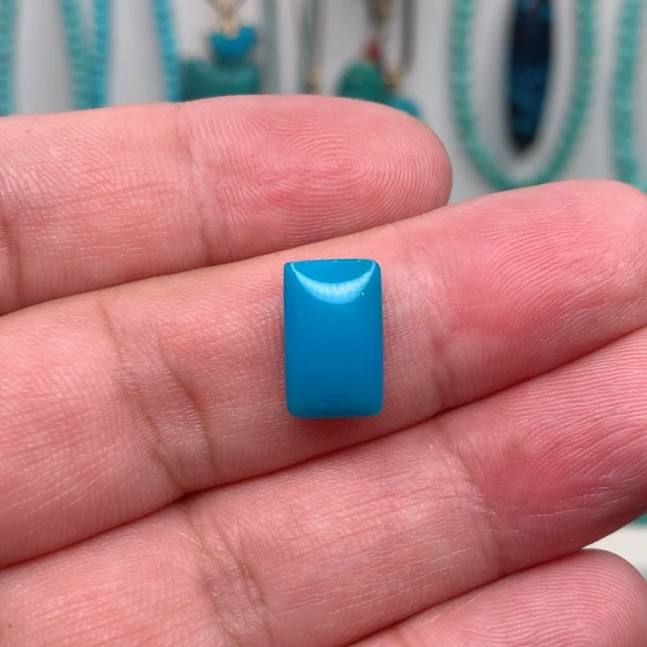 绿松石未镶嵌高瓷蓝戒面