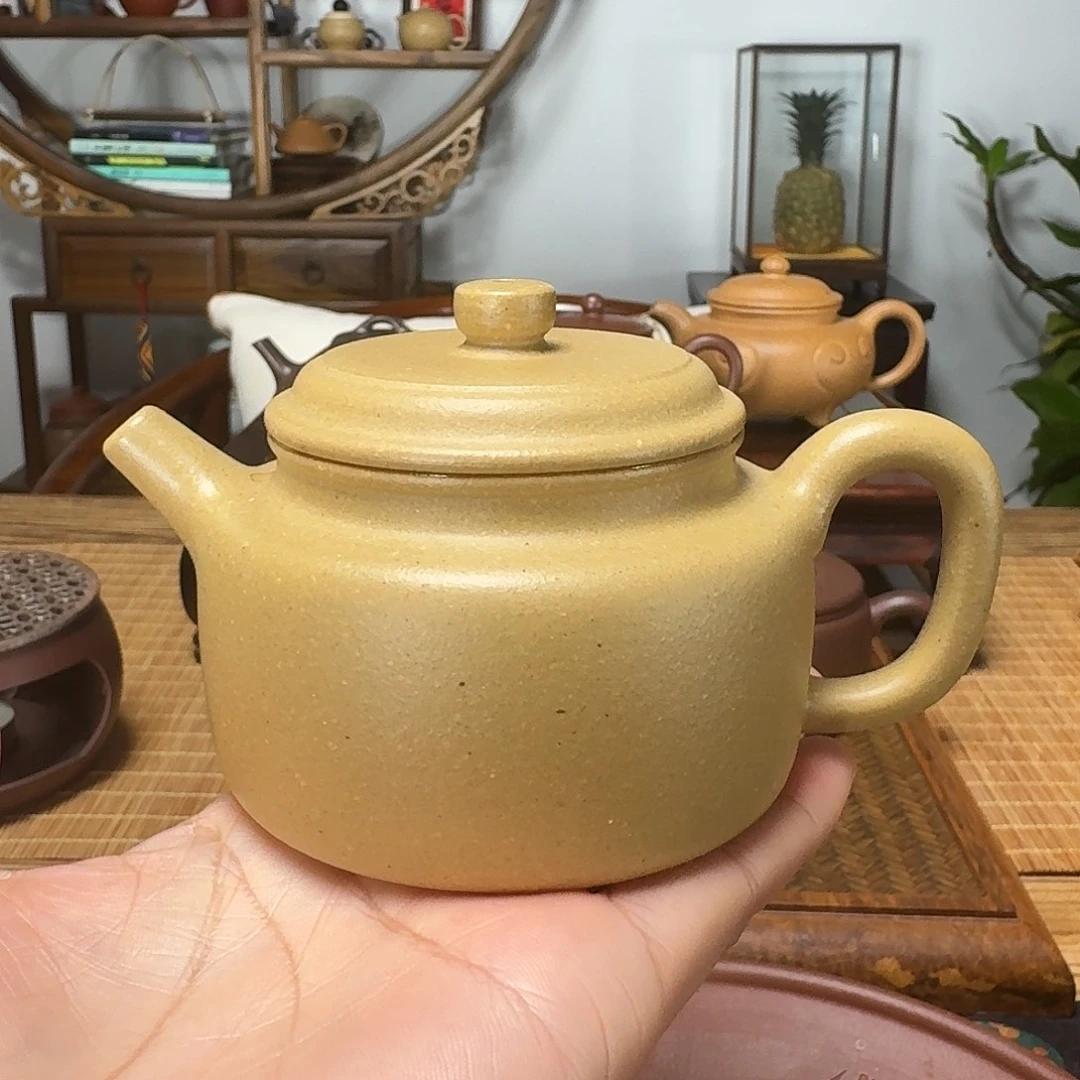 紫砂茶壶德钟壶，本绿原矿