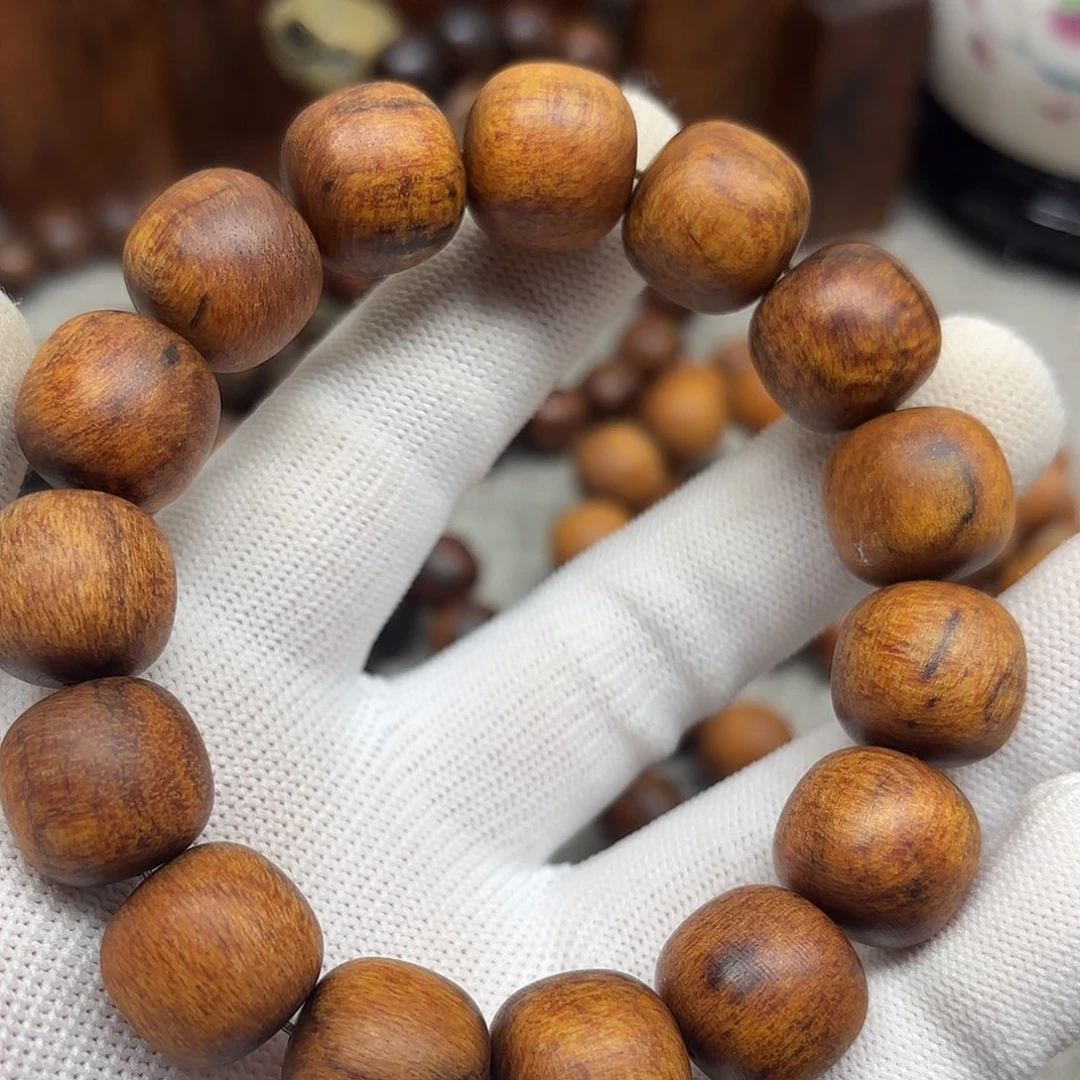 贡木印贡手链1516红橘黄