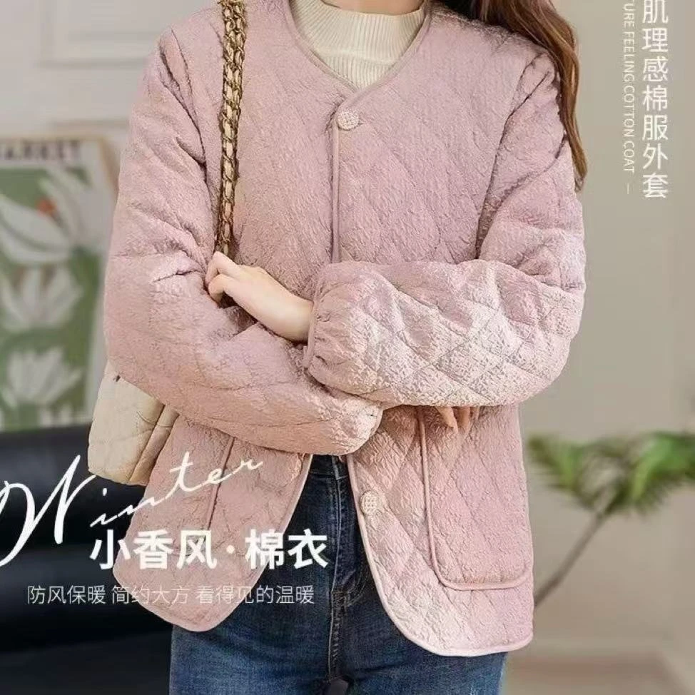 冬季短款棉服小香风小个子休闲百搭时尚韩版