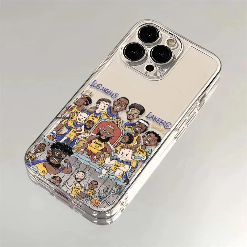 NBA湖人阵容适用iPhone16E手机壳小米华为全包荣耀VIVO防摔OPPO软