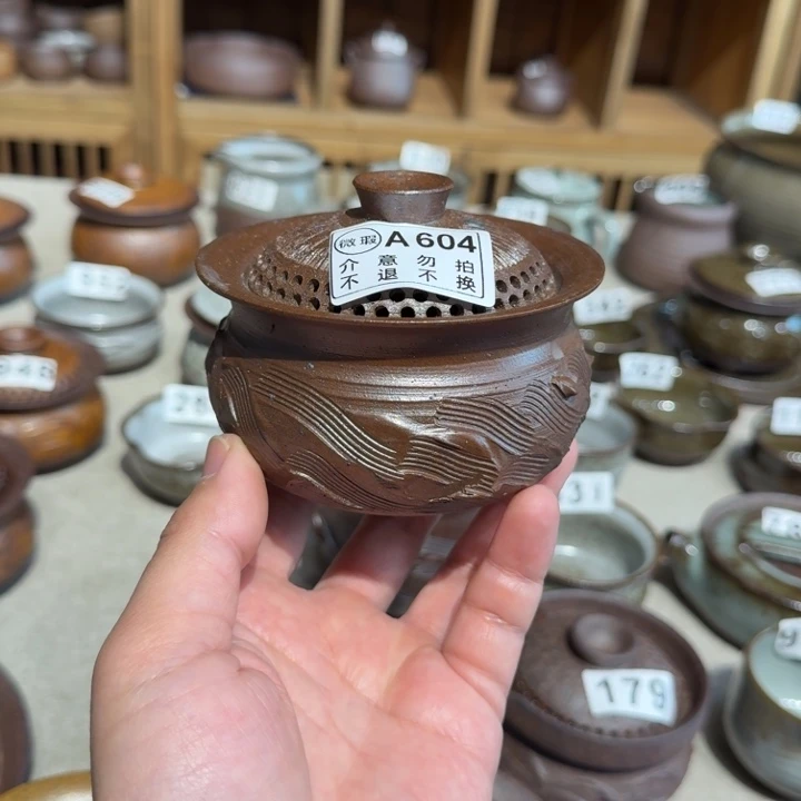 杯粗瓷茶具素胎无釉盖碗
