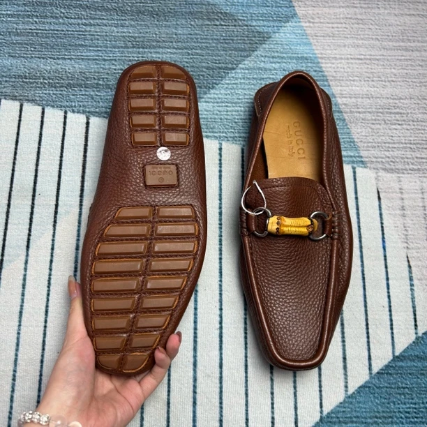 99新 GUCCI/古驰 古驰棕色乐福鞋五码