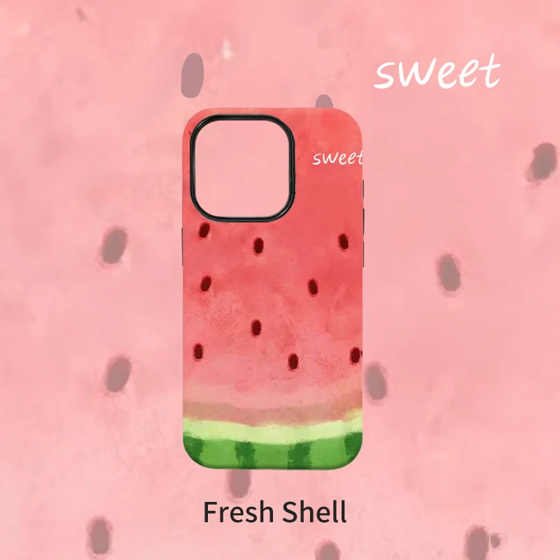 夏日西瓜菲林二合一适用苹果VIVO华为OPPO小米一加荣耀手机壳