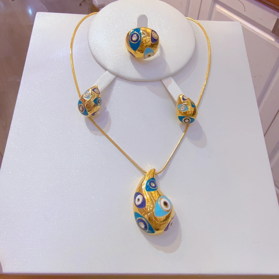 钛钢亚克力项链 新款时尚钛钢三件套首饰taygag yu百搭个性爆款