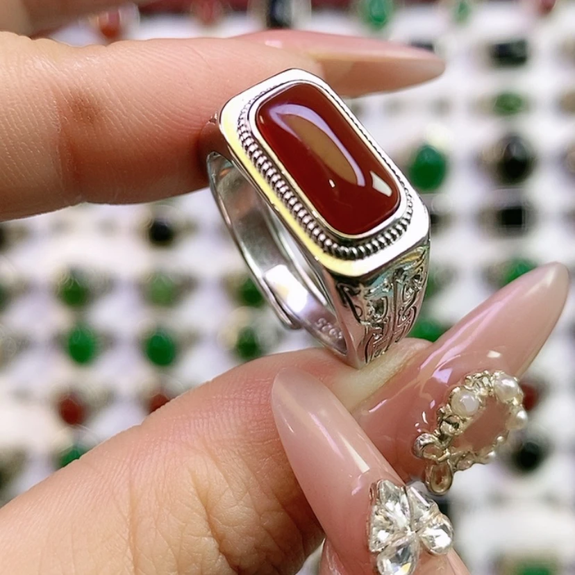 【闪购商品】银S925镶嵌戒指玛瑙/玉髓
