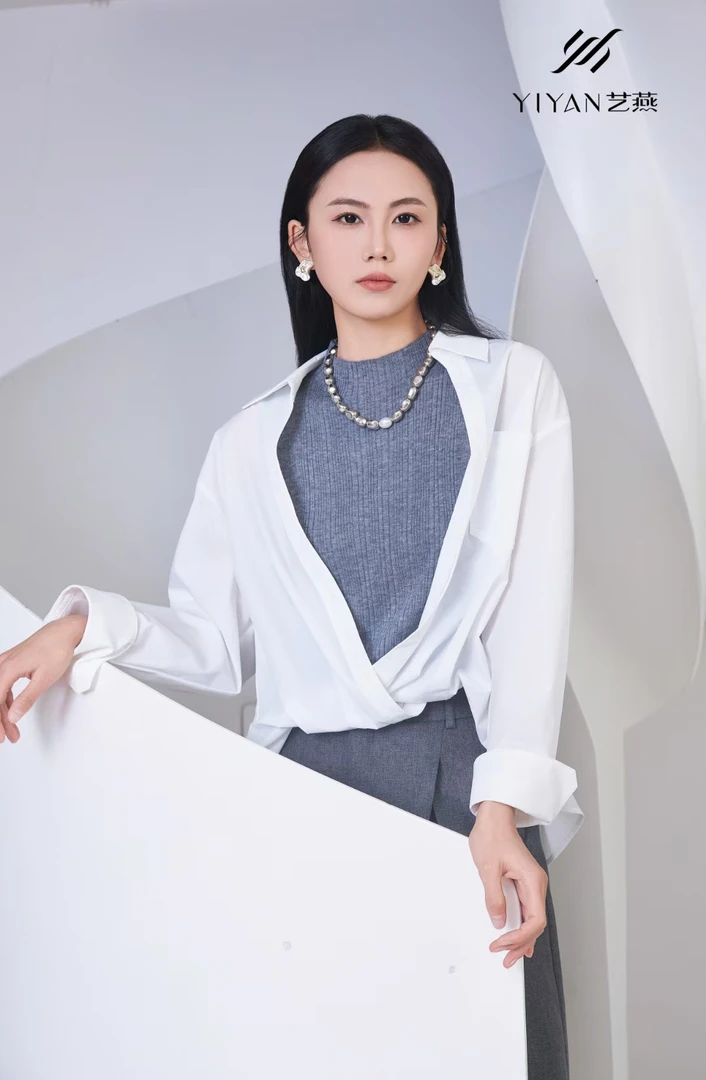 YIYAN艺燕-时尚小众设计师风假两件衬衫13356