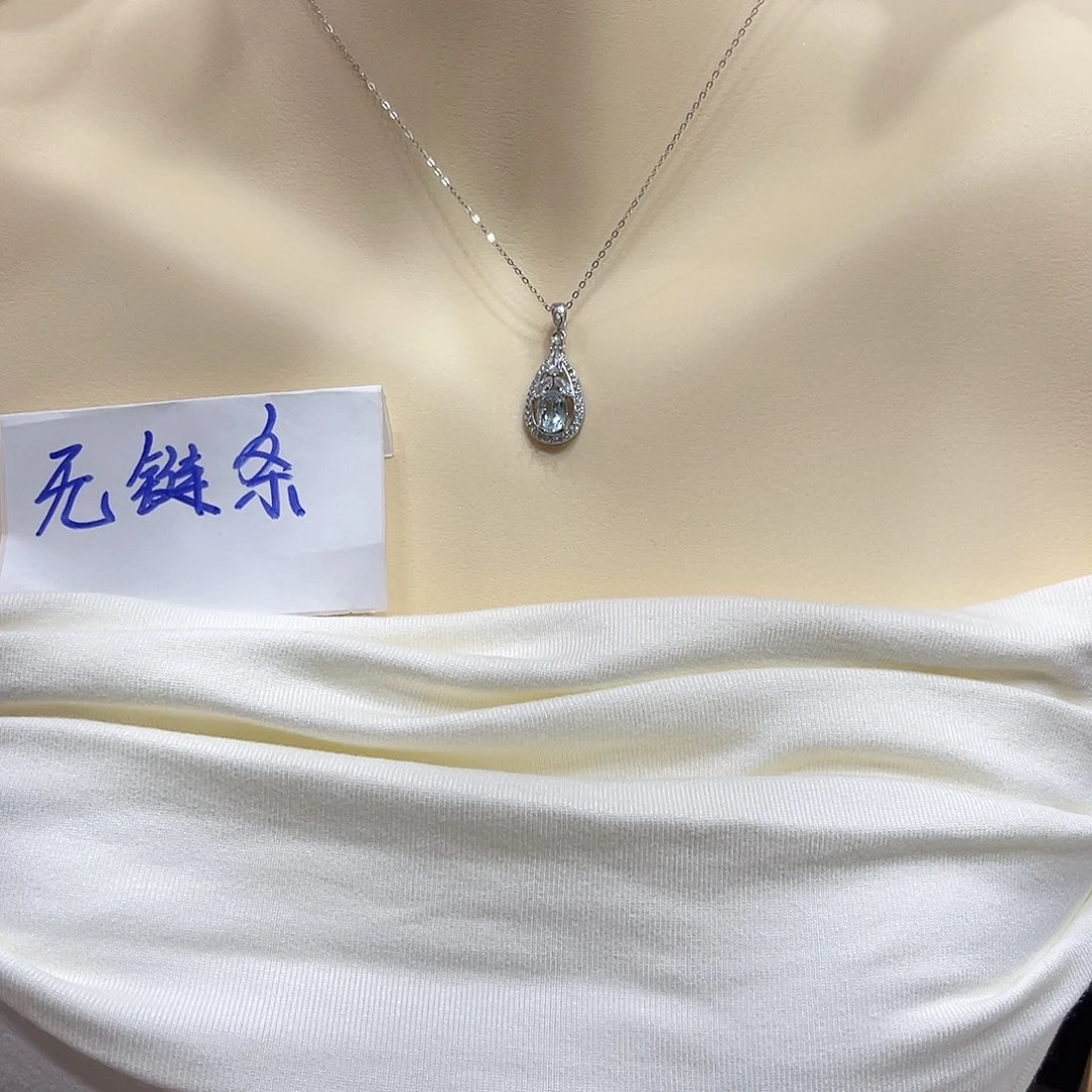 银S925镶嵌岫玉颈饰