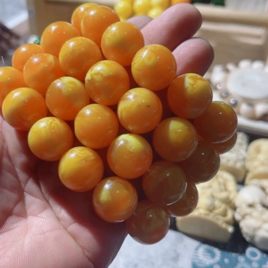 老蜜卡1.8鸡油黄圆珠