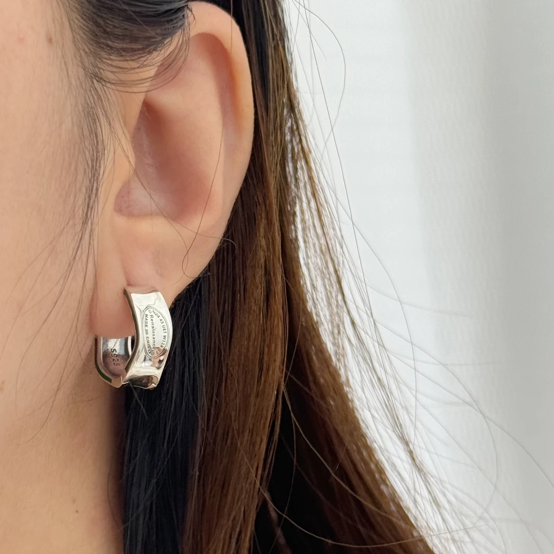 925银珐琅耳饰 4005-不规则绿色耳环