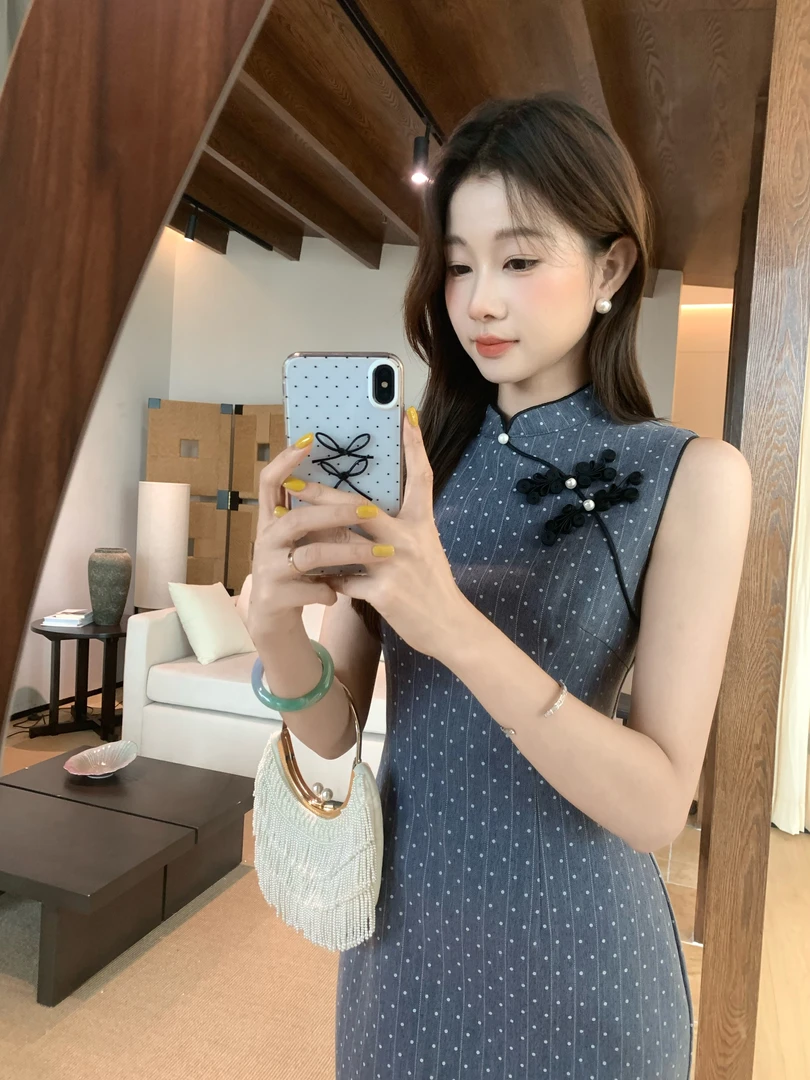 EIA一尧新中式国风【瑾书 福利款】复古民国波点旗袍连衣裙气质显瘦