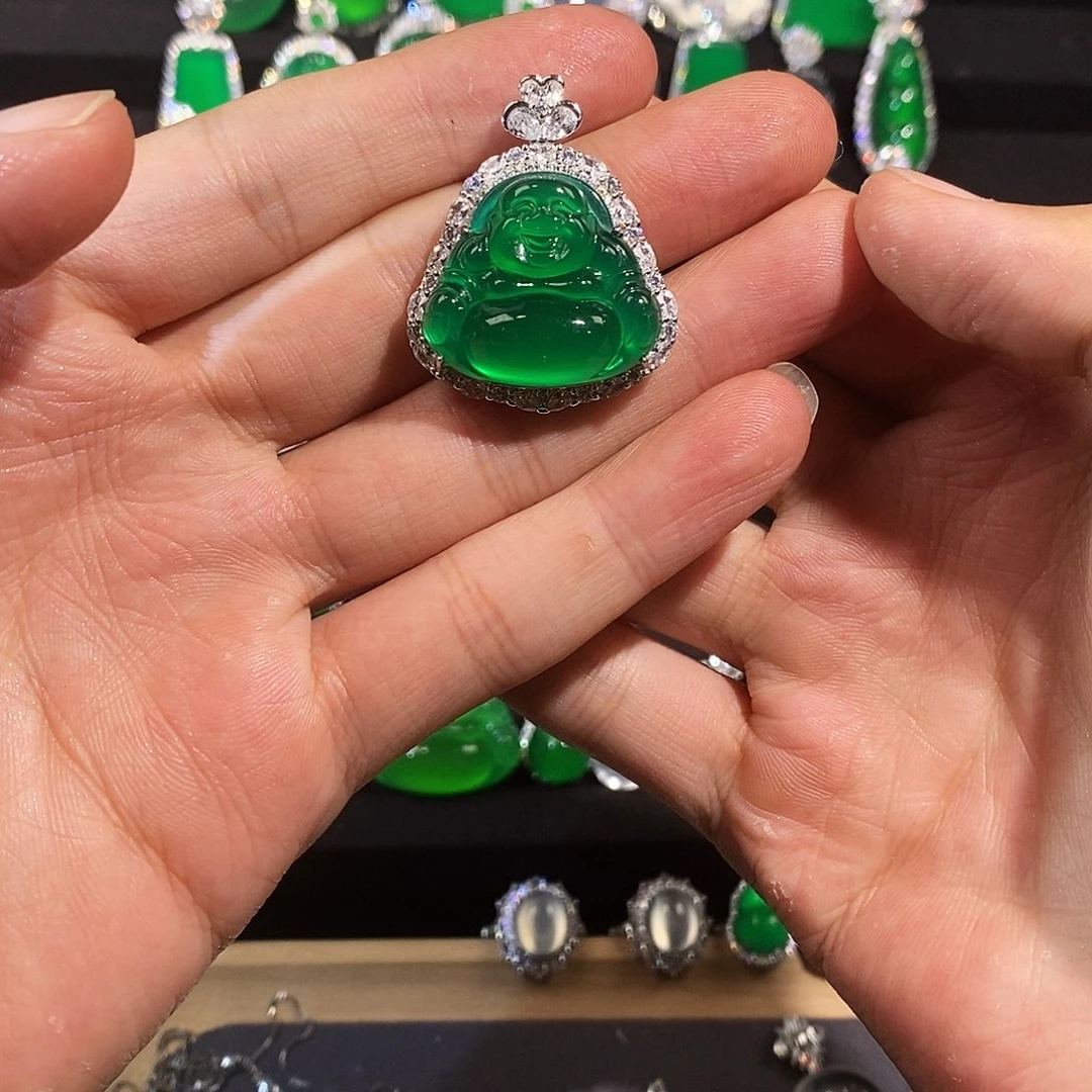 银S925镶嵌吊坠玛瑙/玉髓