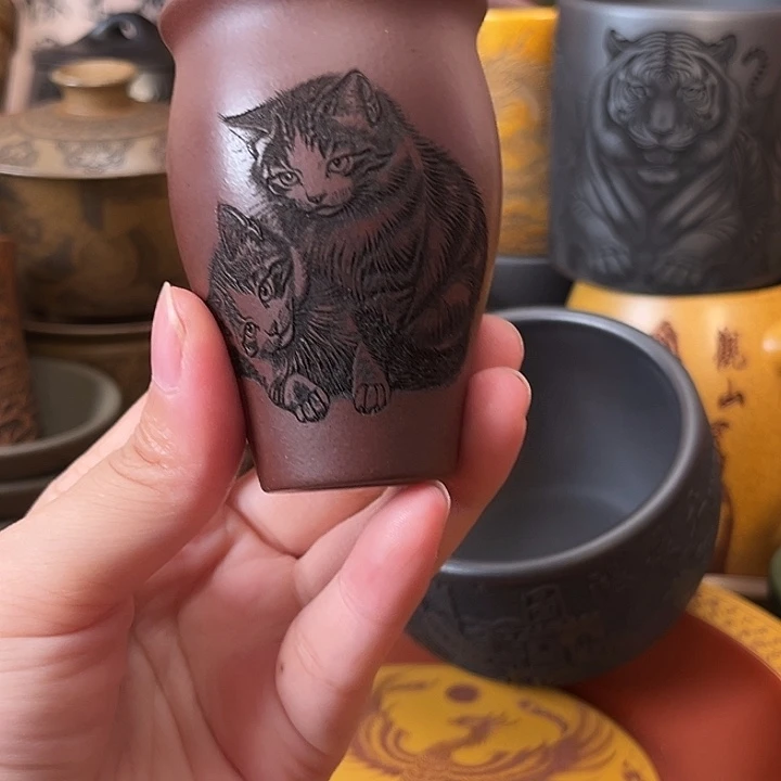 小***月茶杯紫砂宜兴紫砂茶杯正品