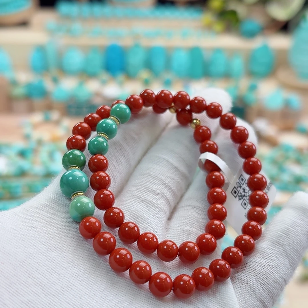 绿松石18K金镶嵌珠宝奇石