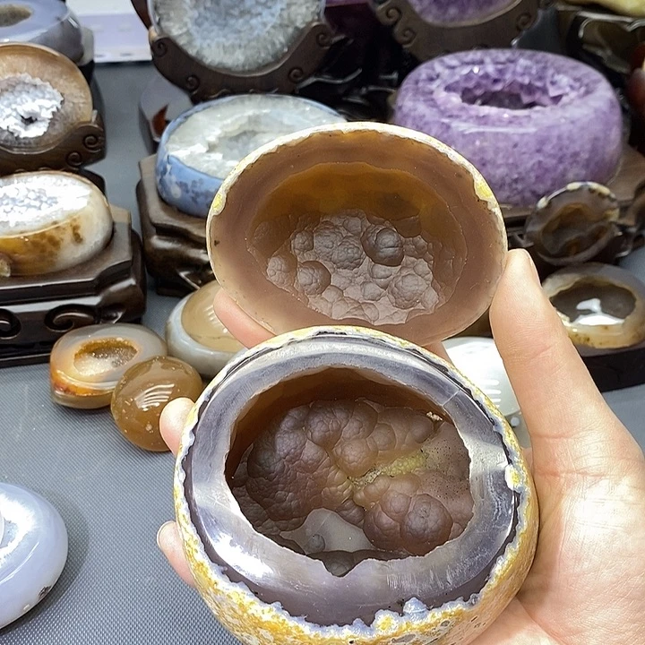 紫晶摆件未镶嵌聚宝盆