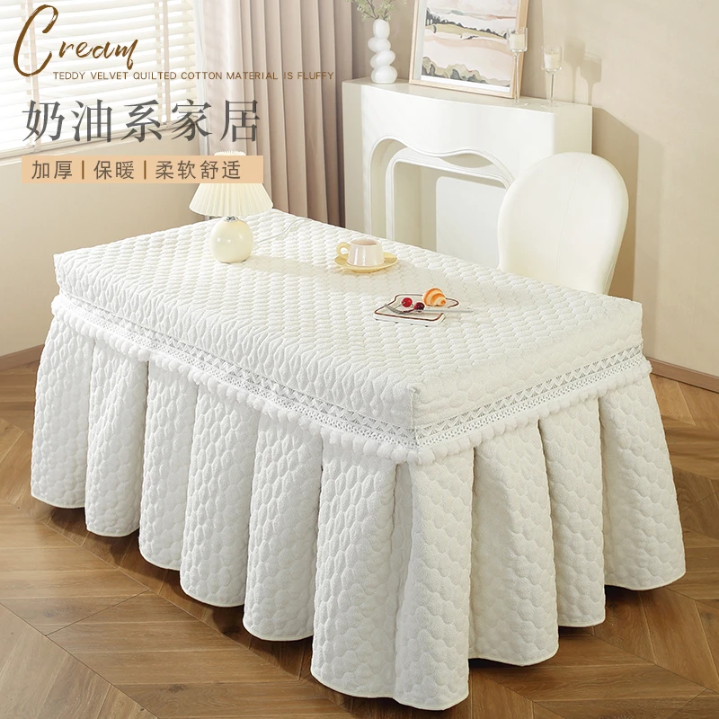 烤火桌罩套长方形火炉桌罩加厚电暖桌套取暖桌布烤火被高级保暖罩