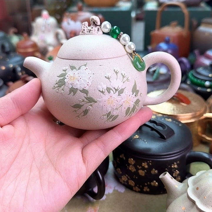 茶壶紫砂胖梨桃花