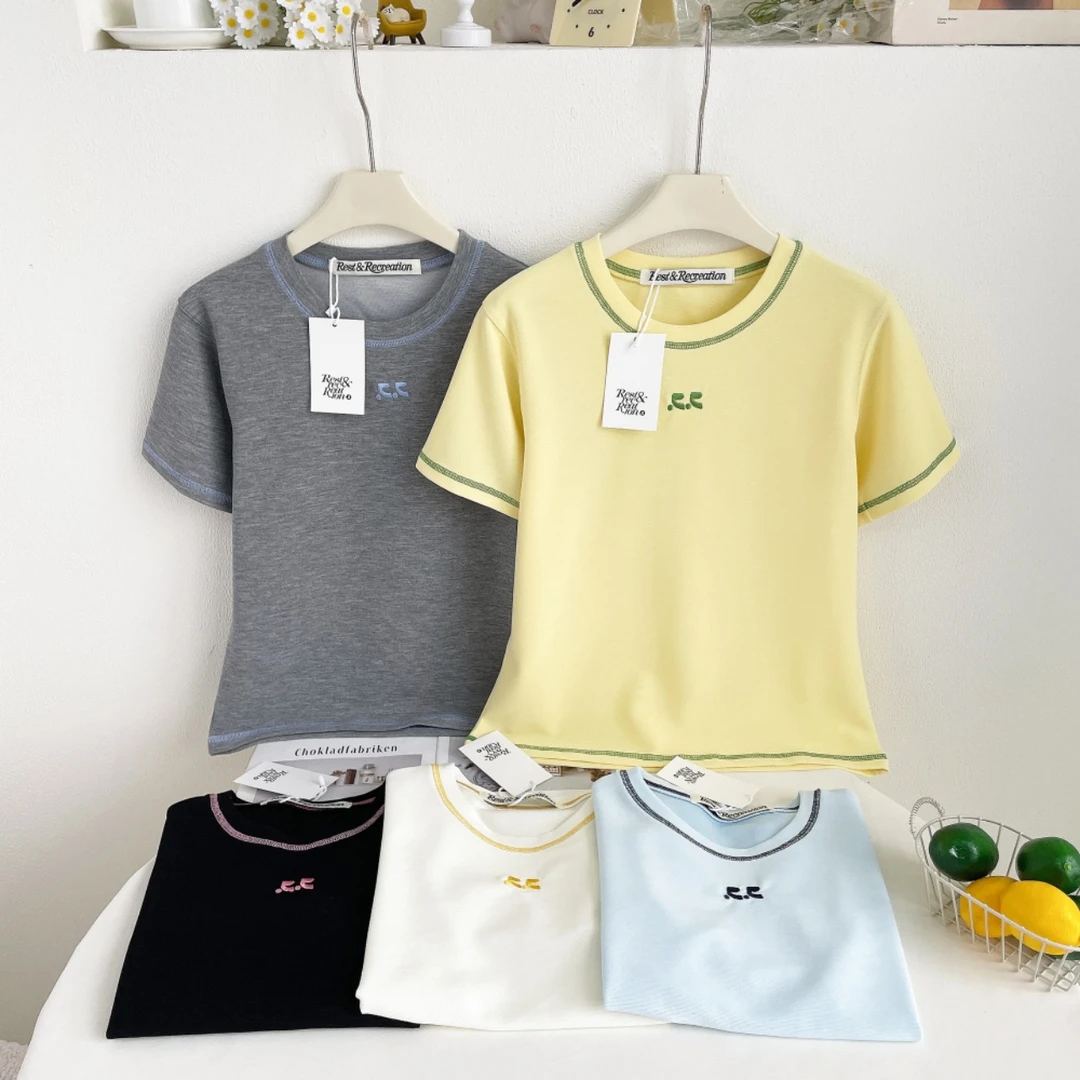 (胖哥专属）春游百搭韩国R%R重工刺绣设计休闲短袖XJ~181-1535