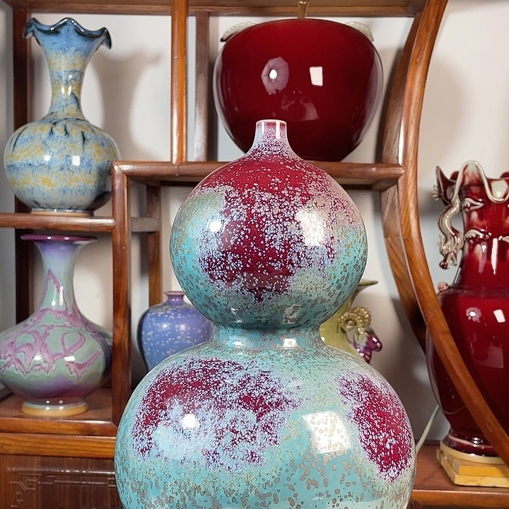 陶摆件钧瓷无双窑变无对