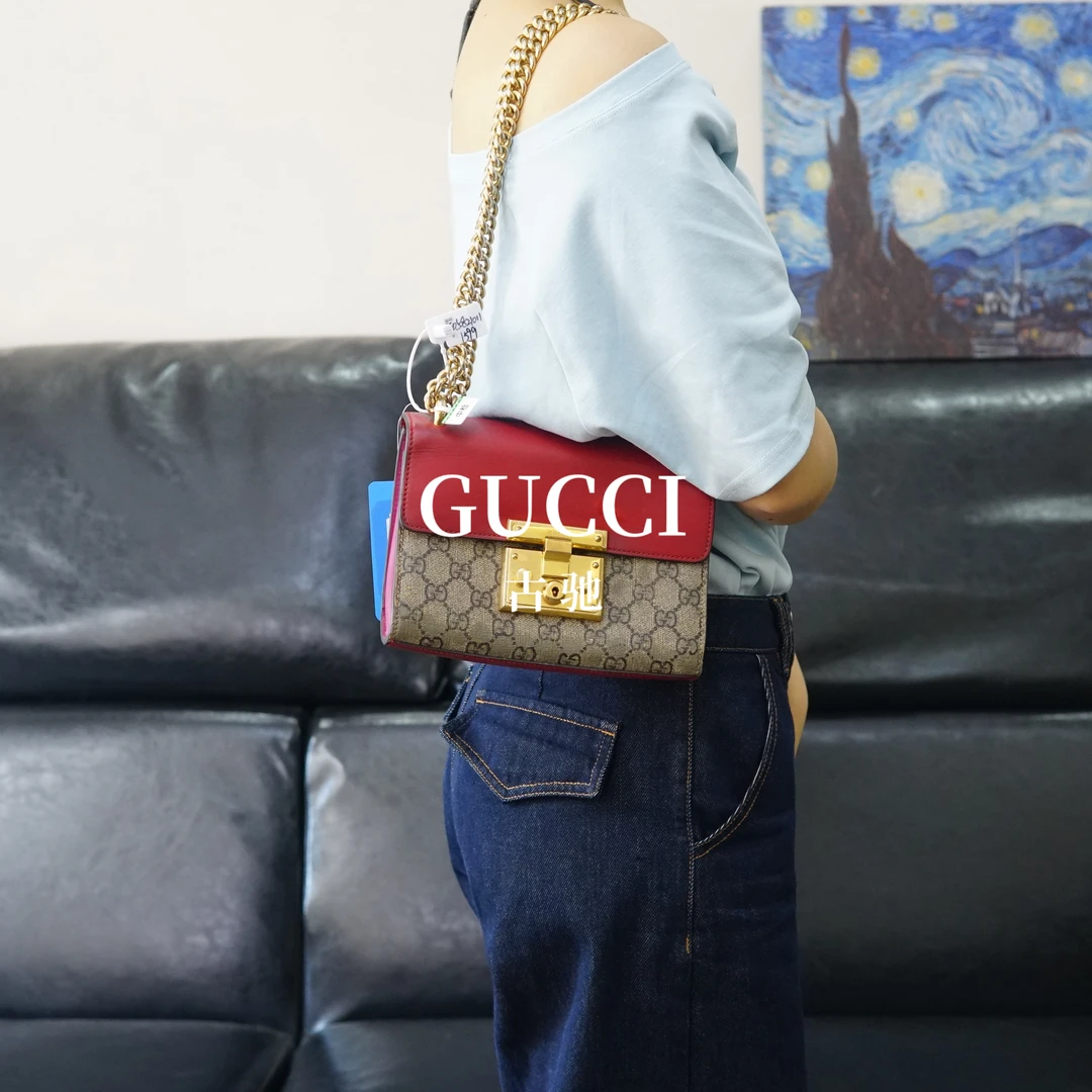 95新 GUCCI/古驰 老花链条单肩包/EE05821011/1011