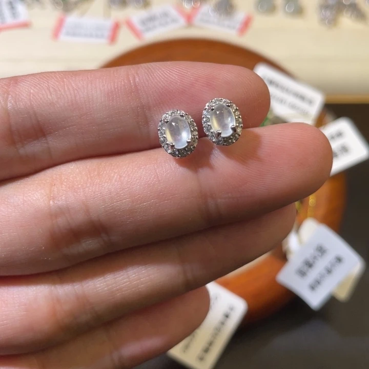 翡翠未镶嵌耳饰耳钉