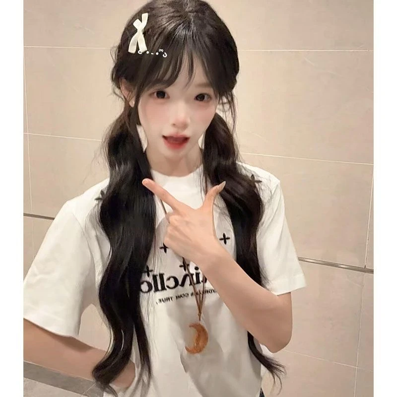 NASA ROAD美式潮牌纯棉短袖T恤女夏季新款爆款重磅字母刺绣上衣服