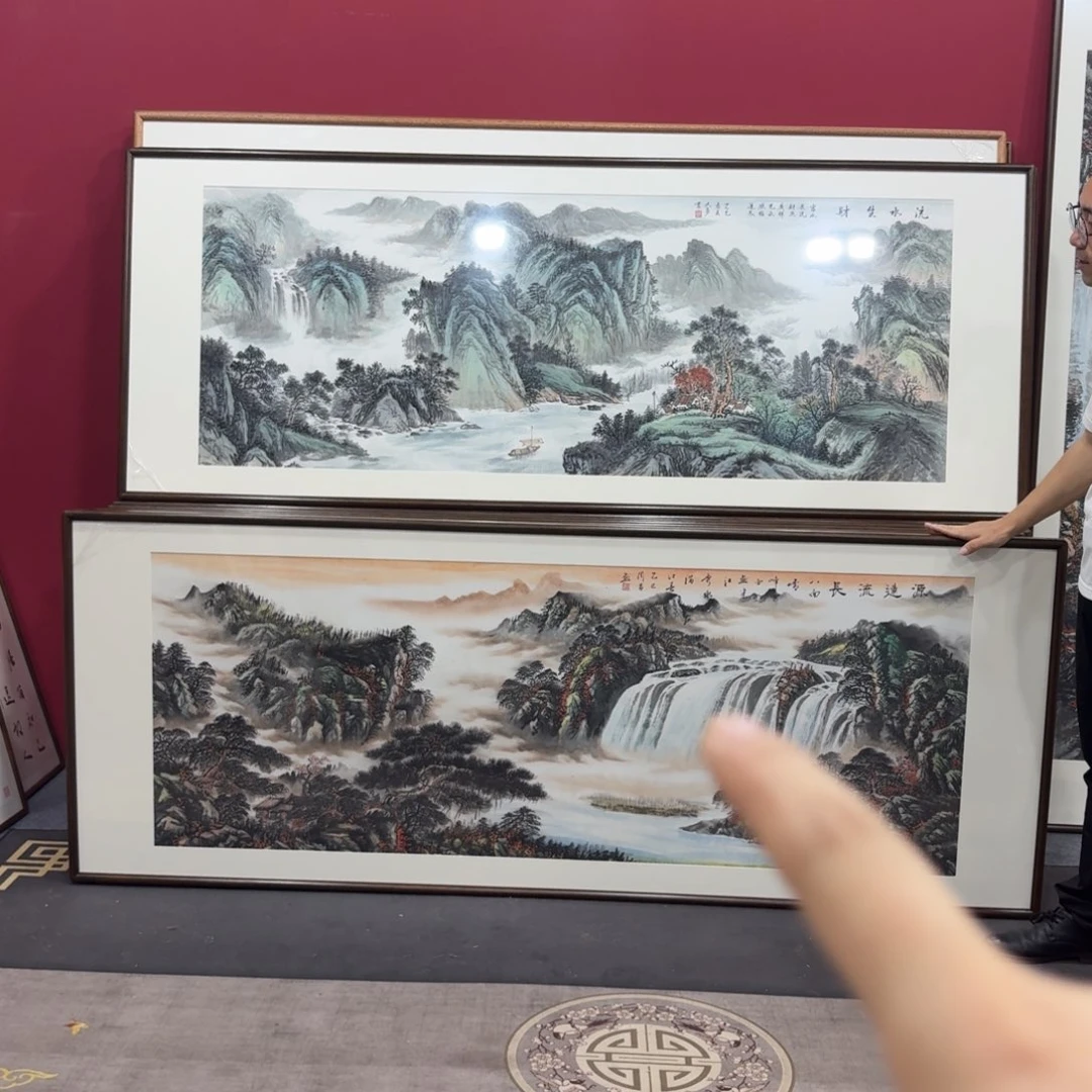 国画带框绘画210/80尺寸