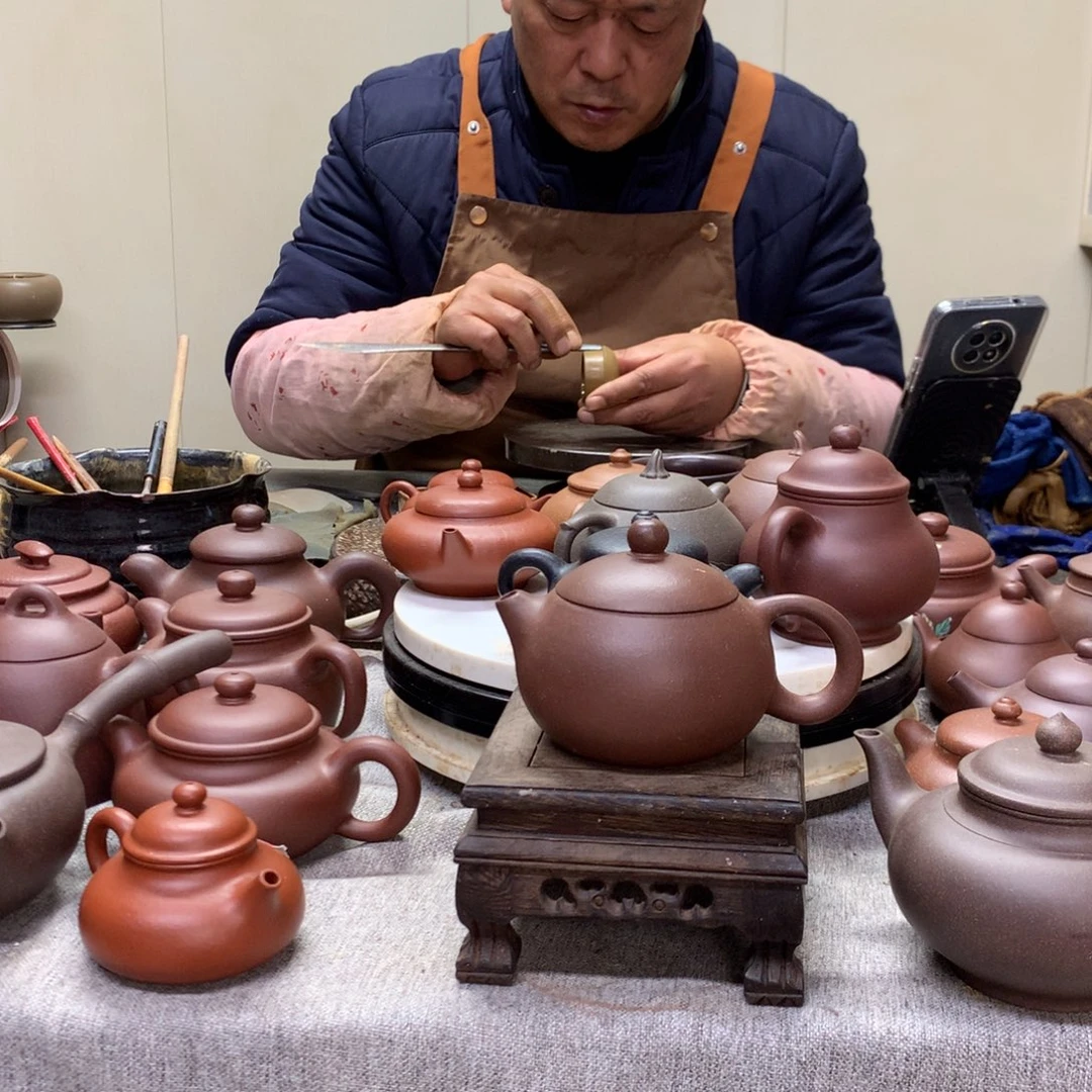 紫泥茶壶西施200 C半手工制作