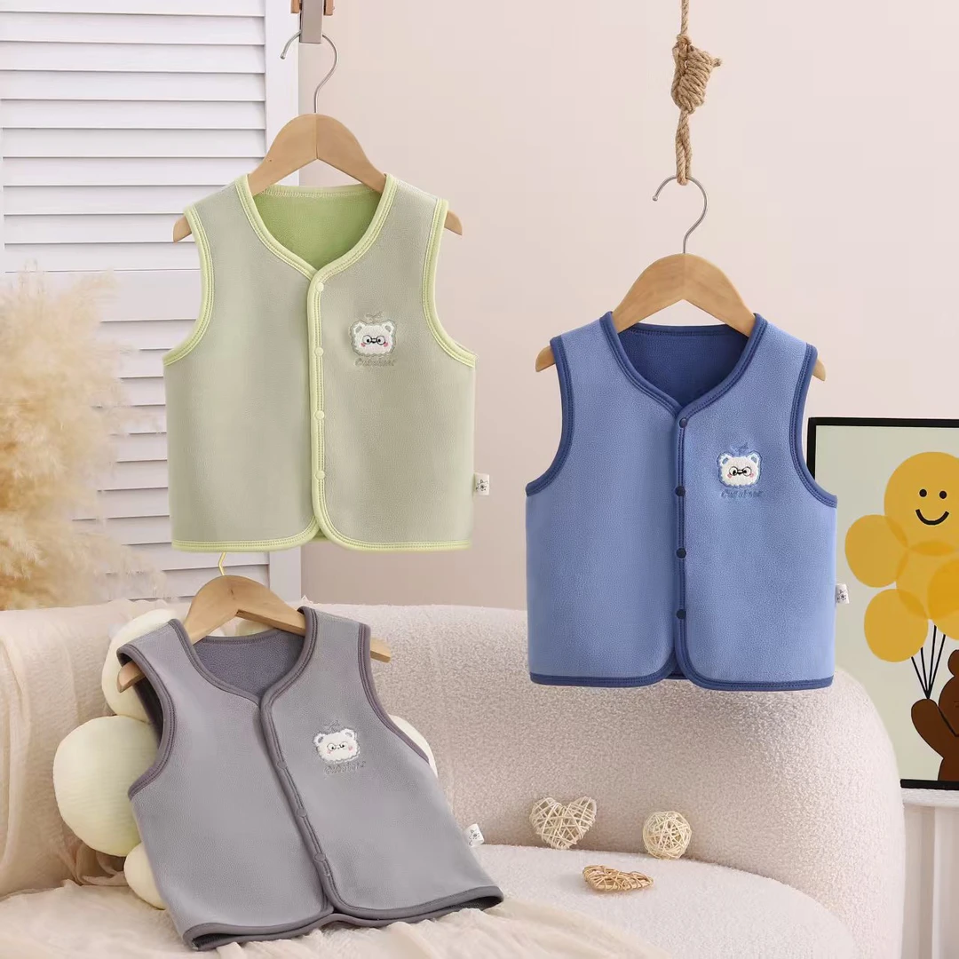 卡通马甲卡通动漫马甲女童冬季坎肩宝宝加绒法式温婉