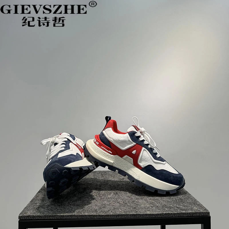 纪诗哲男士老爹鞋2025新款爆款冬季潮流系带厚底增高鞋时尚休闲鞋