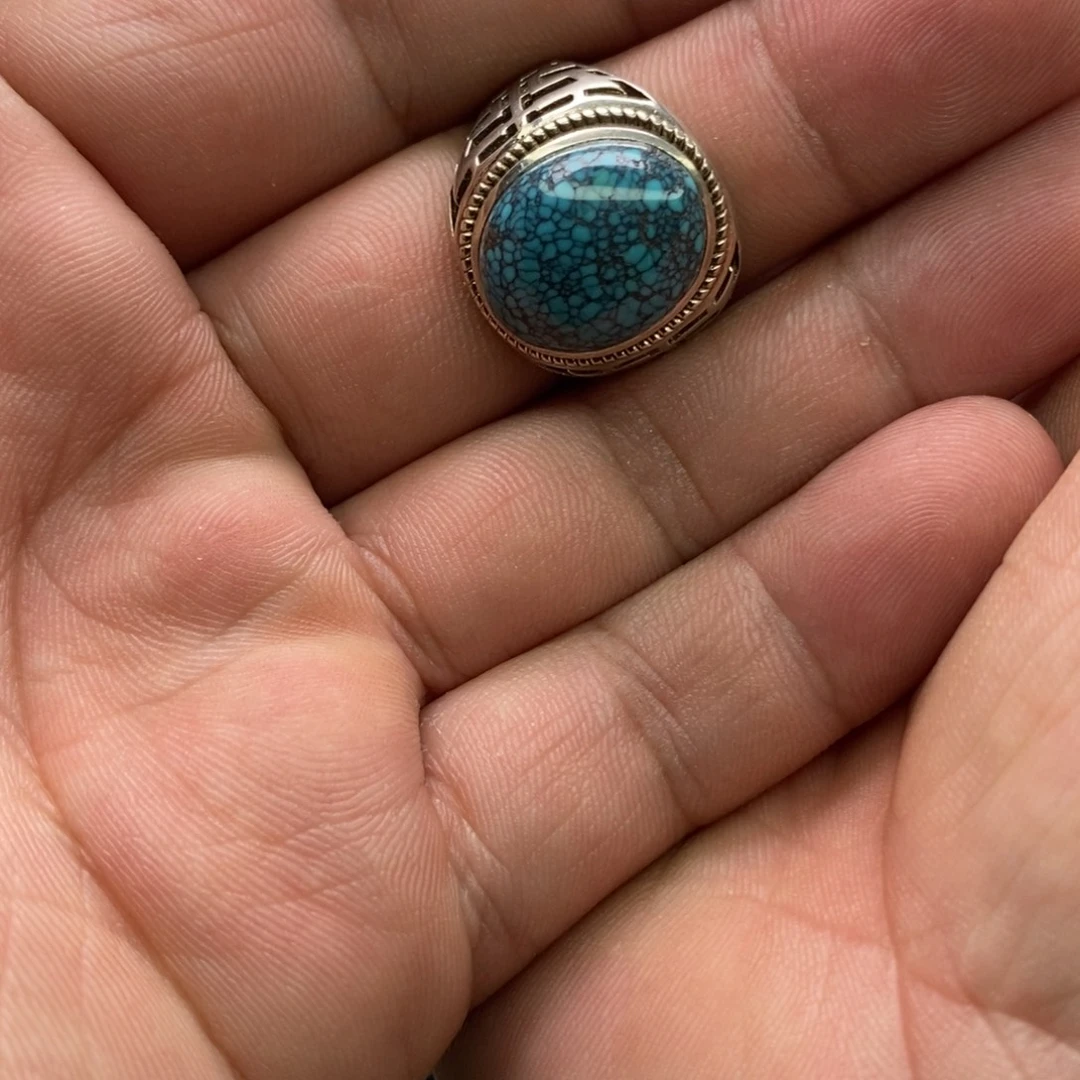 银S925镶嵌绿松石随形