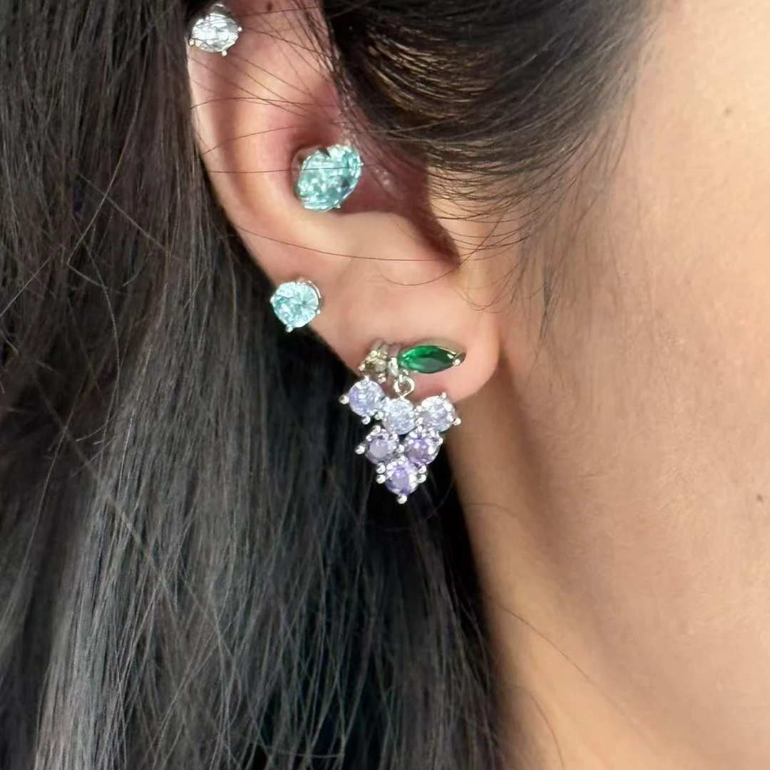 铜合金耳饰 BIBI【闪闪葡萄】耳针EH201