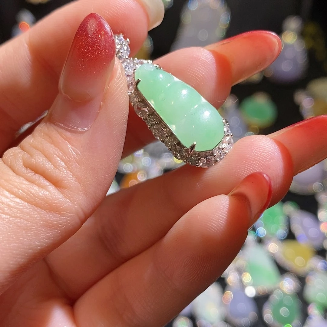 翡翠银S925镶嵌颈饰天然翡翠