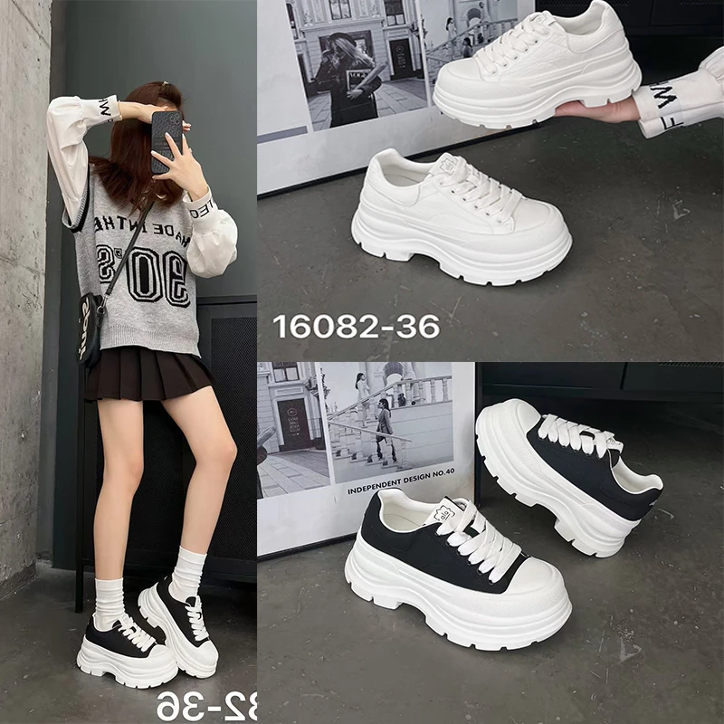 简约百搭厚底运动休闲小白鞋XY16082-36