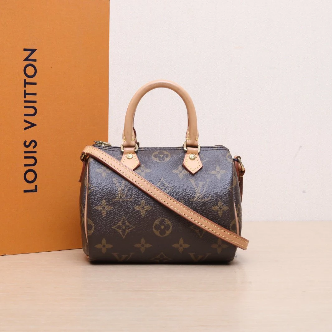 95新 LouisVuitton/路易威登 【双双】Speedy Nano 16 配肩带